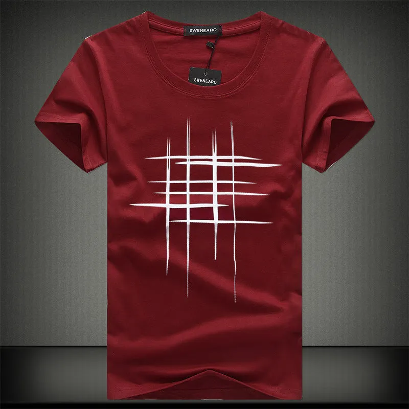 Simple Creative Design Line Cross cotton T Shirts for Summer