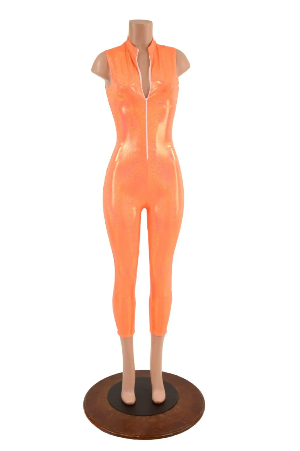 Sleeveless Capri Length Catsuit with Stella Neckline