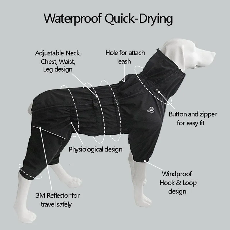 Stay Dry and Stylish: Waterproof Pet Dog Outdoor Jacket for Winter Adventures! Red / Black Raincoat