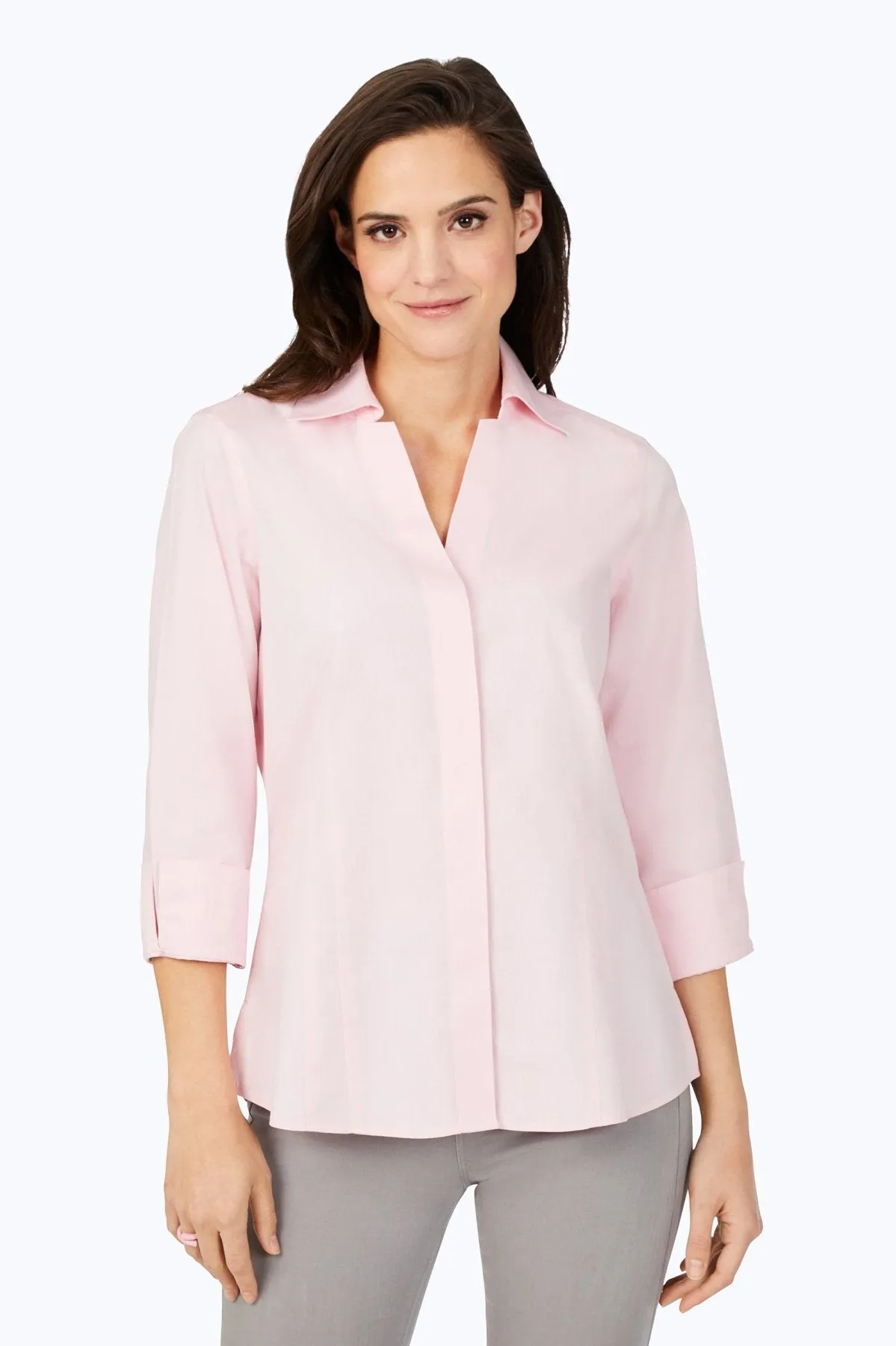 Taylor Pinpoint No Iron 3/4 Sleeve Shirt