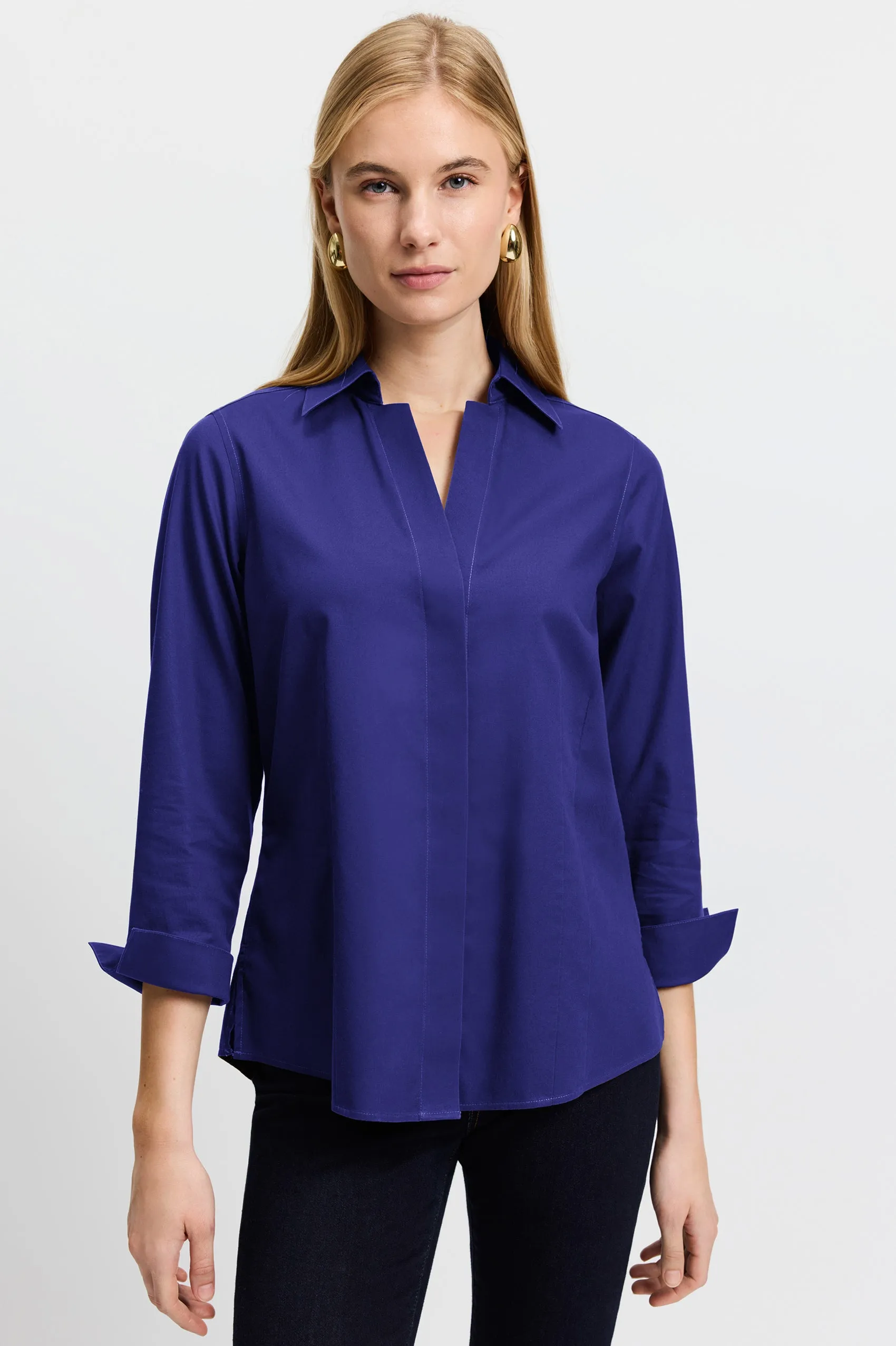 Taylor Pinpoint No Iron 3/4 Sleeve Shirt