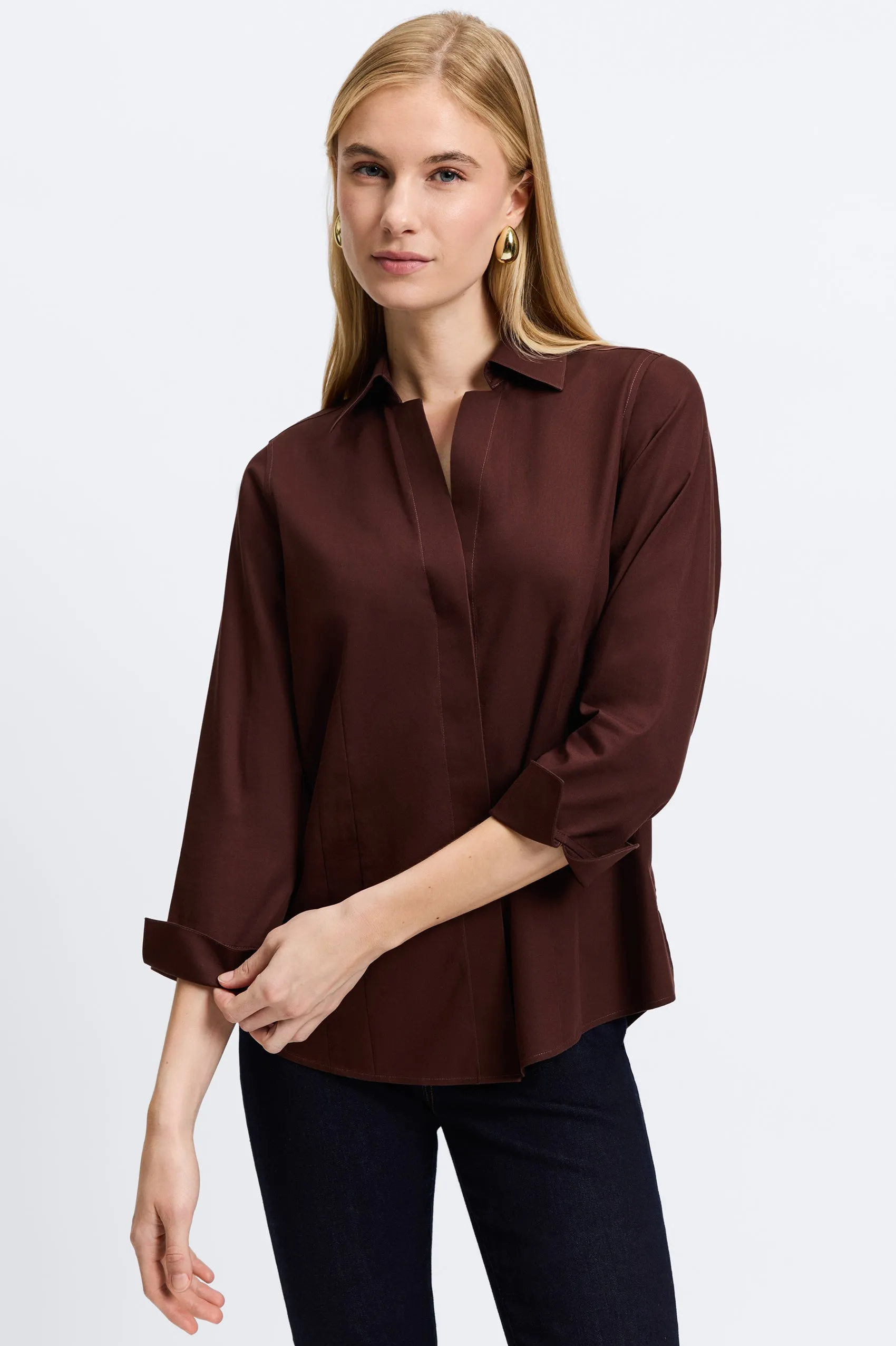 Taylor Pinpoint No Iron 3/4 Sleeve Shirt