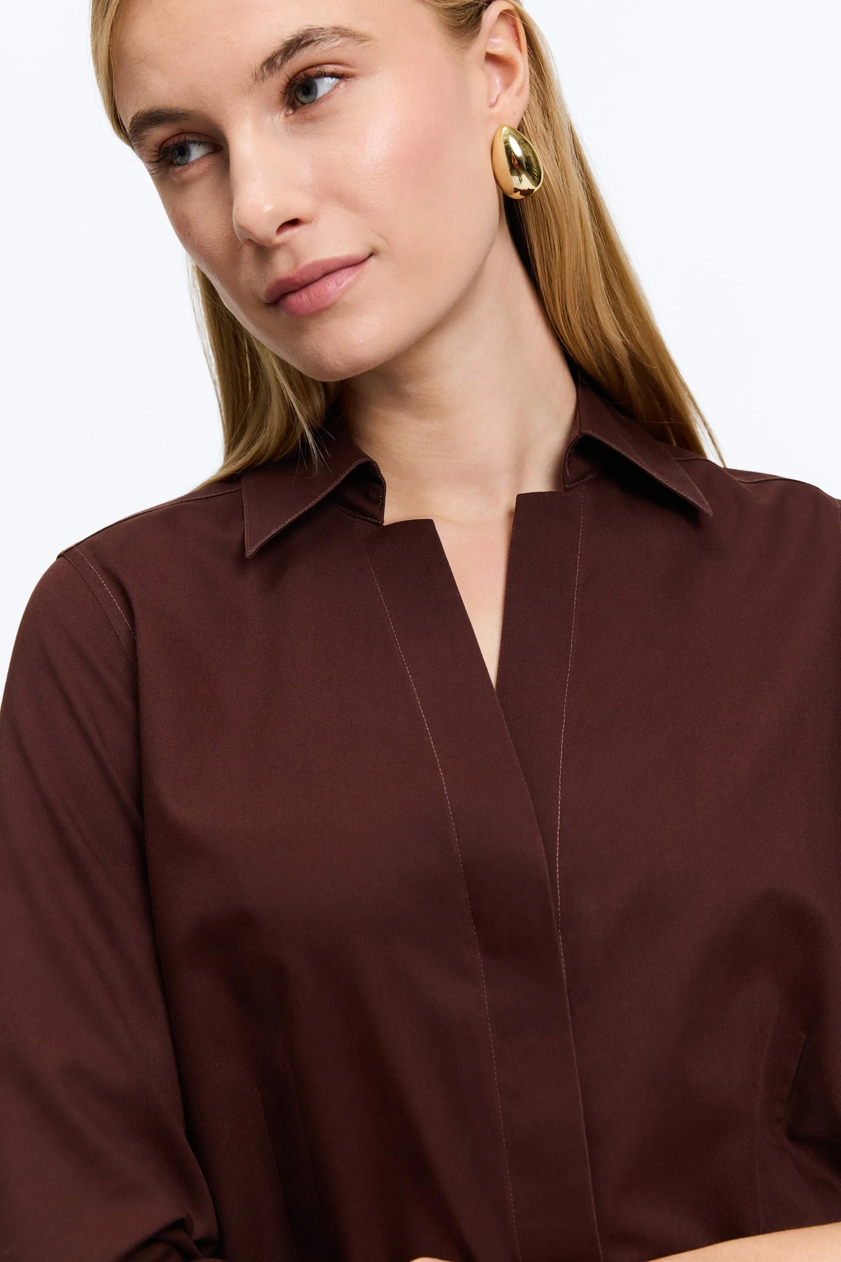 Taylor Pinpoint No Iron 3/4 Sleeve Shirt