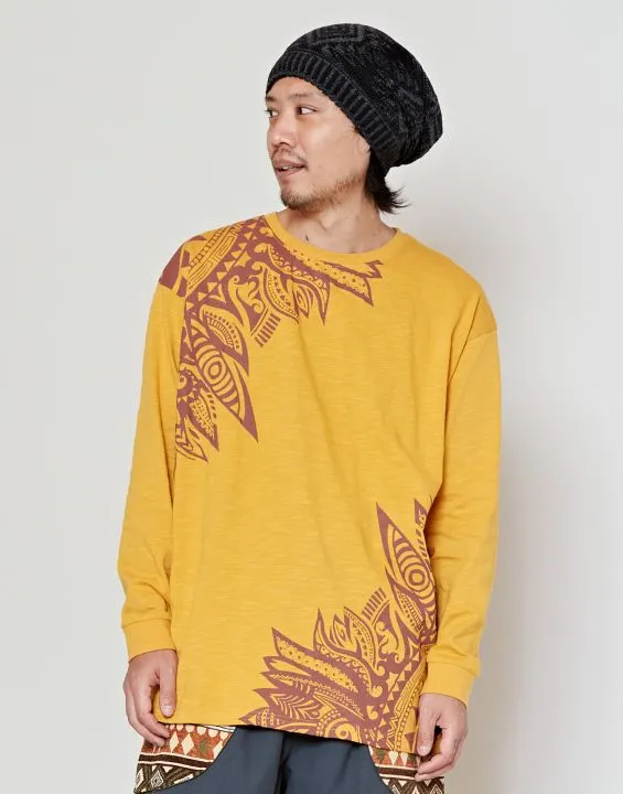 Tribal Feather Graphic Long Sleeve Tee