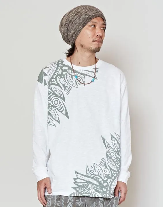 Tribal Feather Graphic Long Sleeve Tee