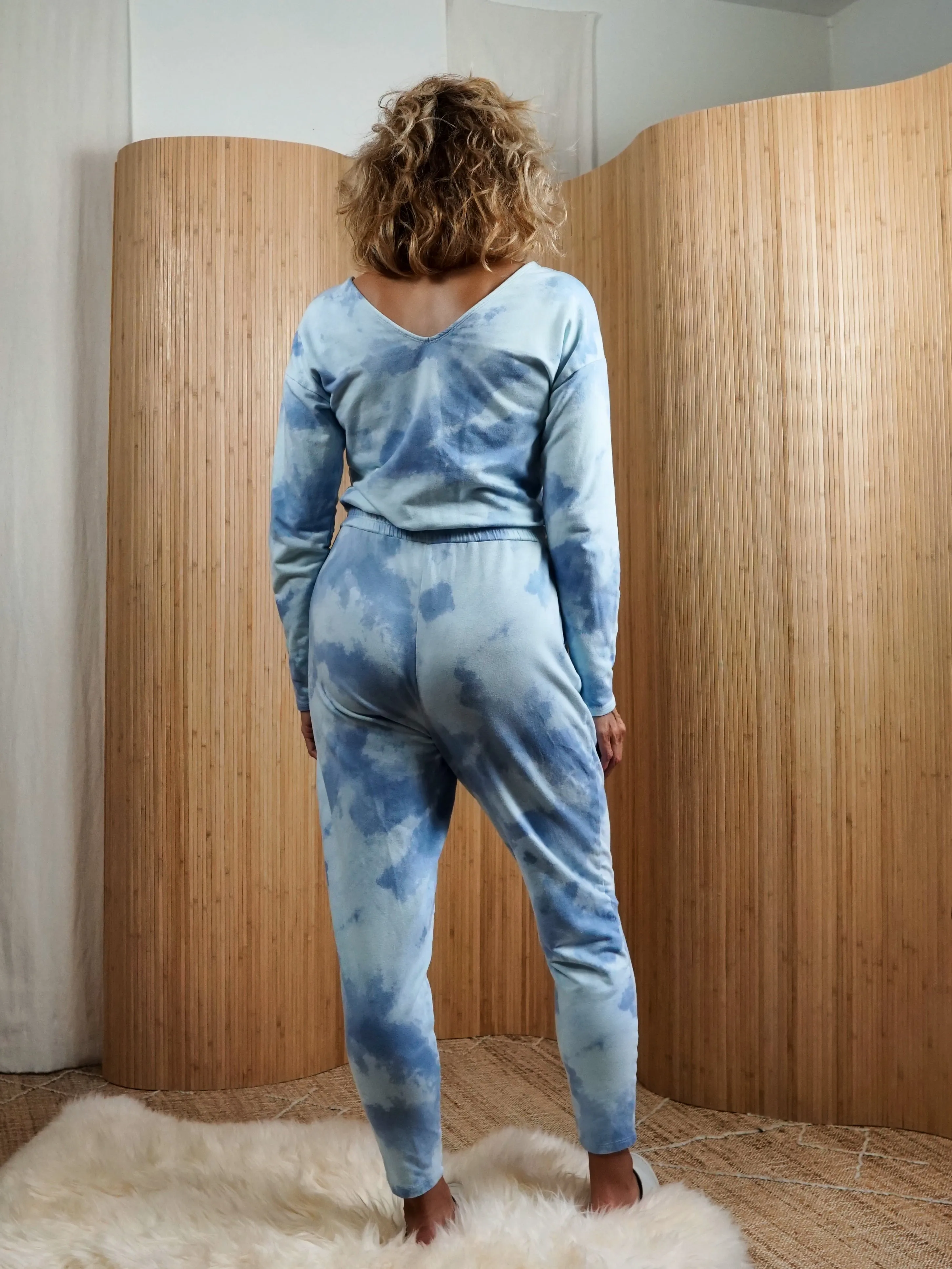 Vintage Sky Blue Cloud Jumpsuit