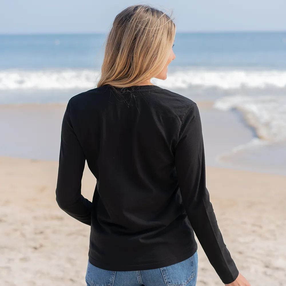 Womens Long Sleeve V-neck