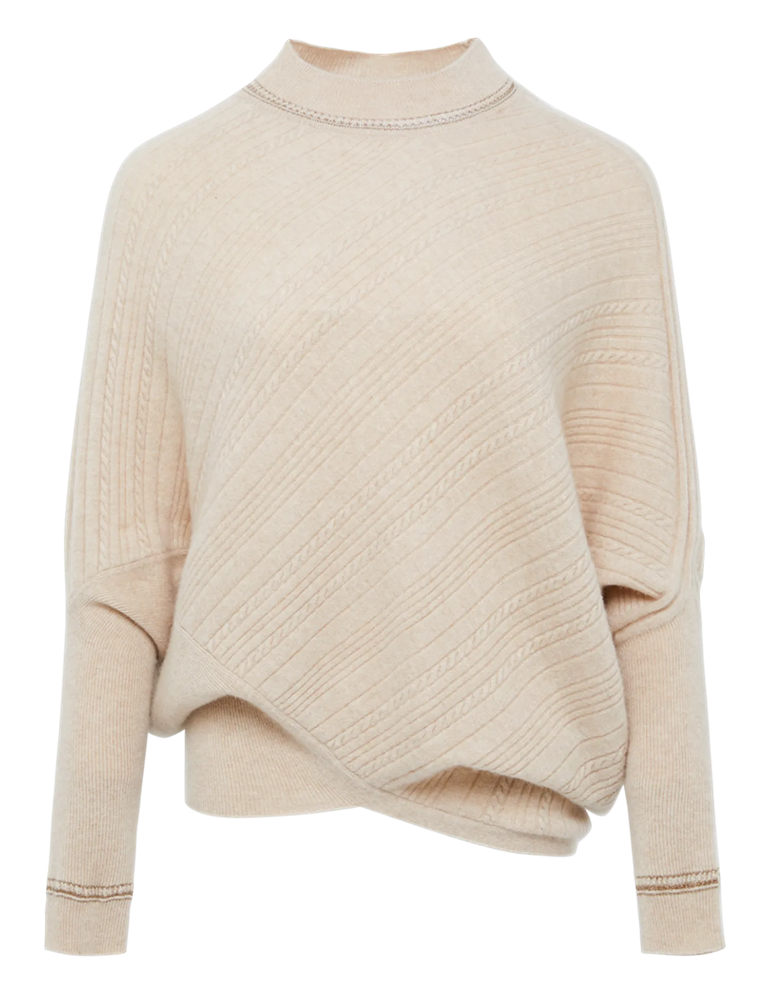 YAYING Cashmere Batwing Sleeves Twilled Sweater