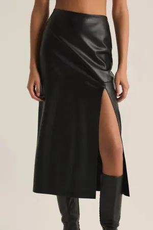 Z Supply: Metropolitan Leather Skirt in Black